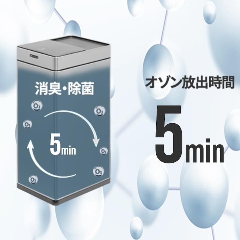 ゴミ箱によっては、消臭効果のあるオゾンを電気的に放出して、ゴミのニオイを抑えるものもある
