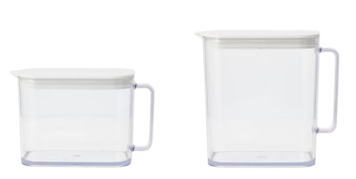 「棚置き冷水筒 AS26」。左から容量1L、1.5Lサイズ
