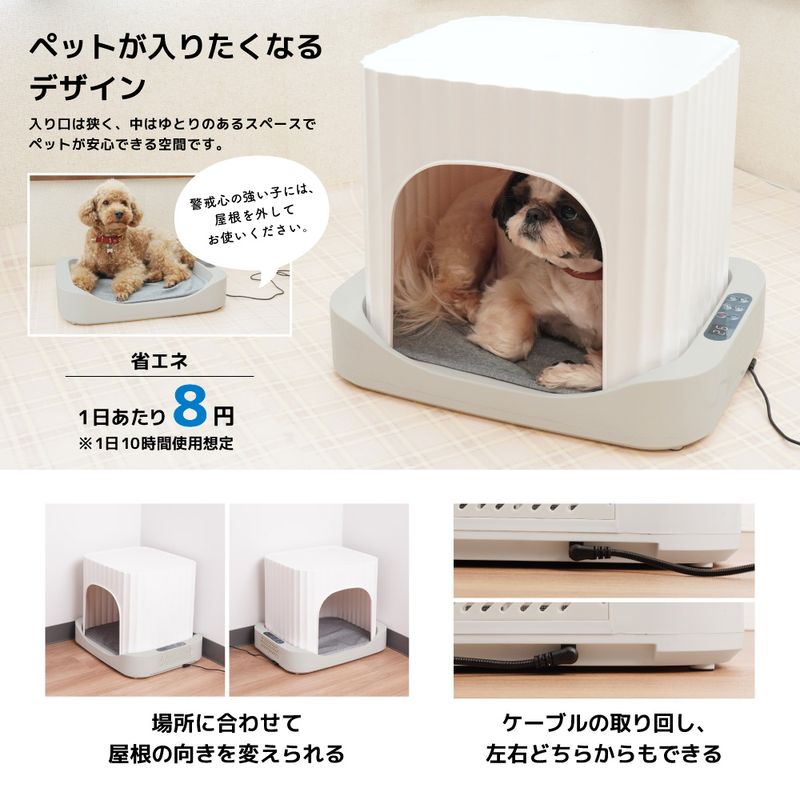 屋根の向き変更や取り外しが可能