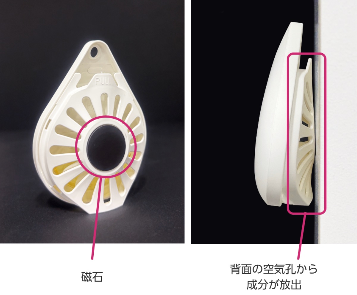 壁に貼り付けても成分が広がる設計