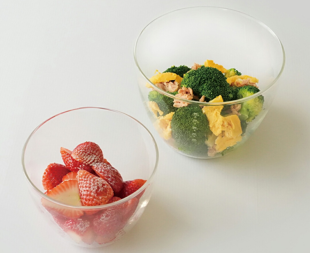 下ごしらえにも、料理の器にも使えるガラスボウル
