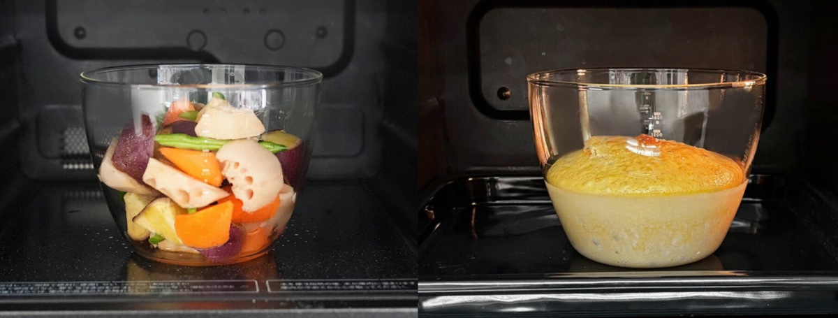 電子レンジにもオーブンにも対応する