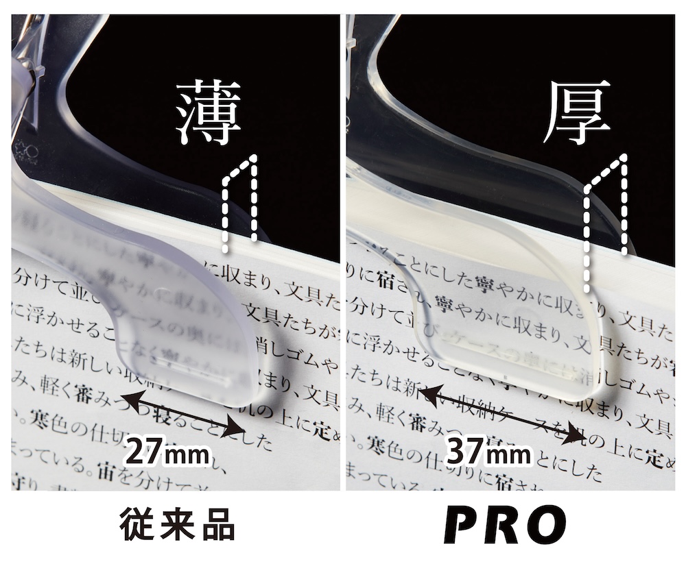 挟み口のサイズを従来品比で約1.4倍となる37mmに拡大