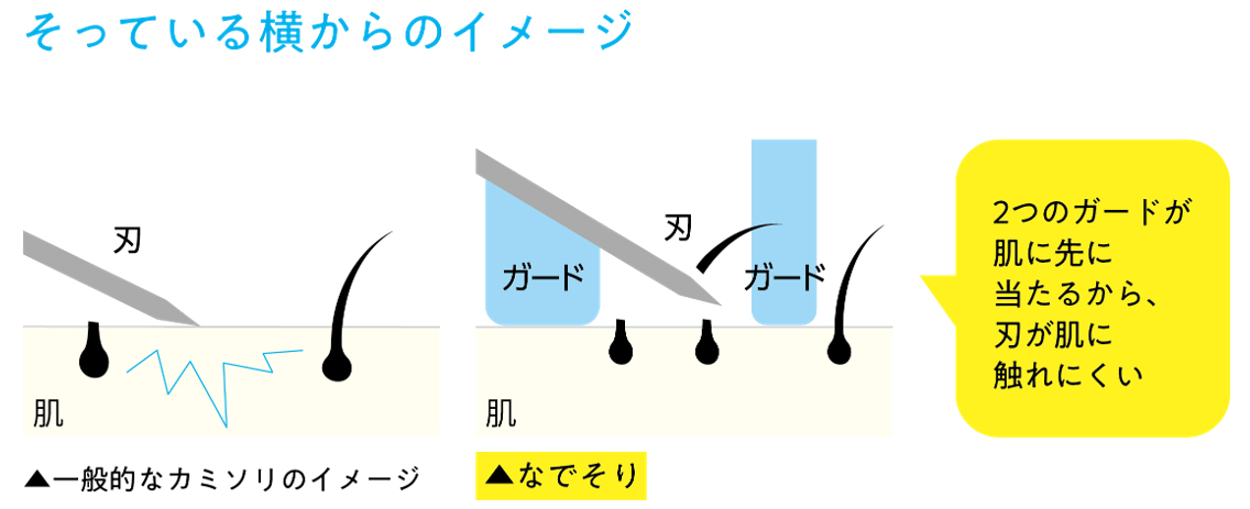 一般的なカミソリとなでそりの違い