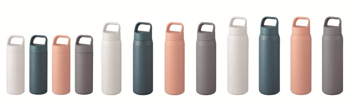 容量500ml/800ml/1,000mlの3サイズ展開で、それぞれ4色を用意