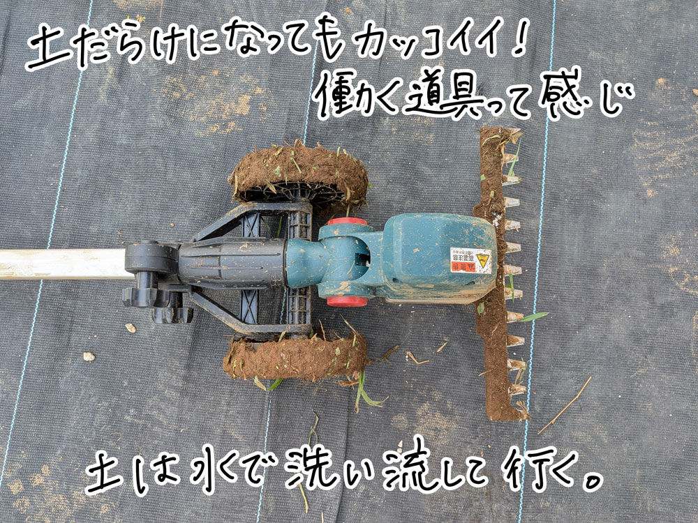 土が濡れているとけっこう汚れる