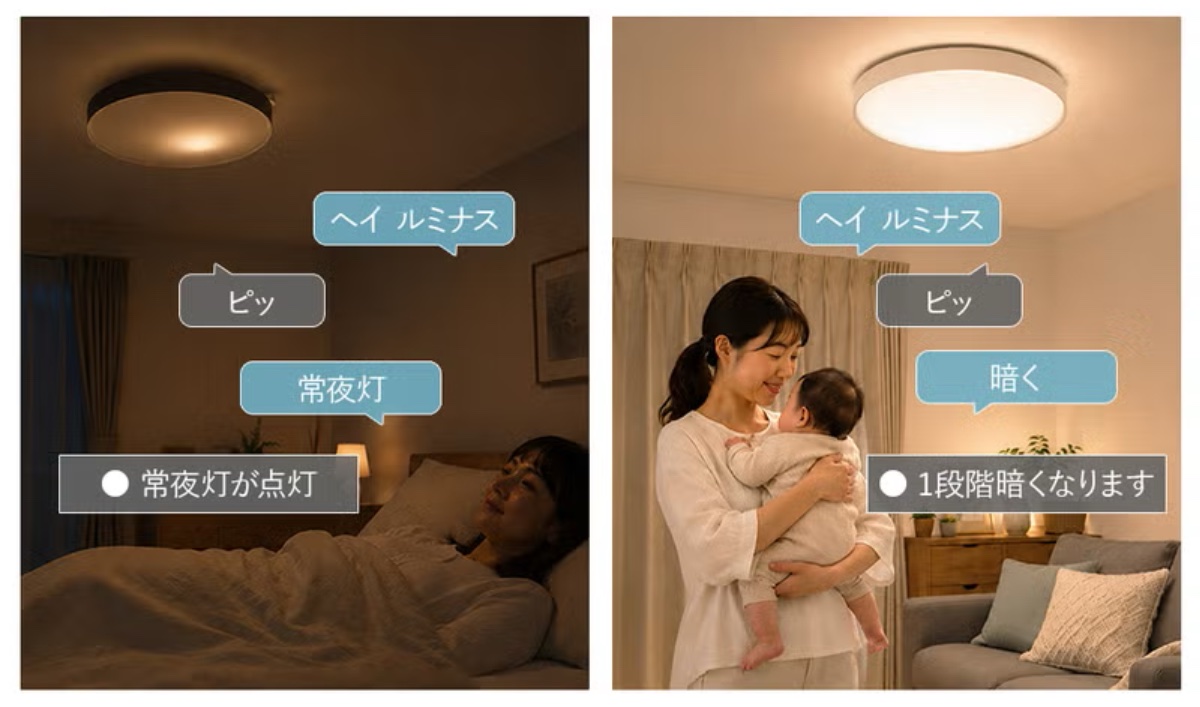音声操作は就寝時や両手がふさがっている時に便利