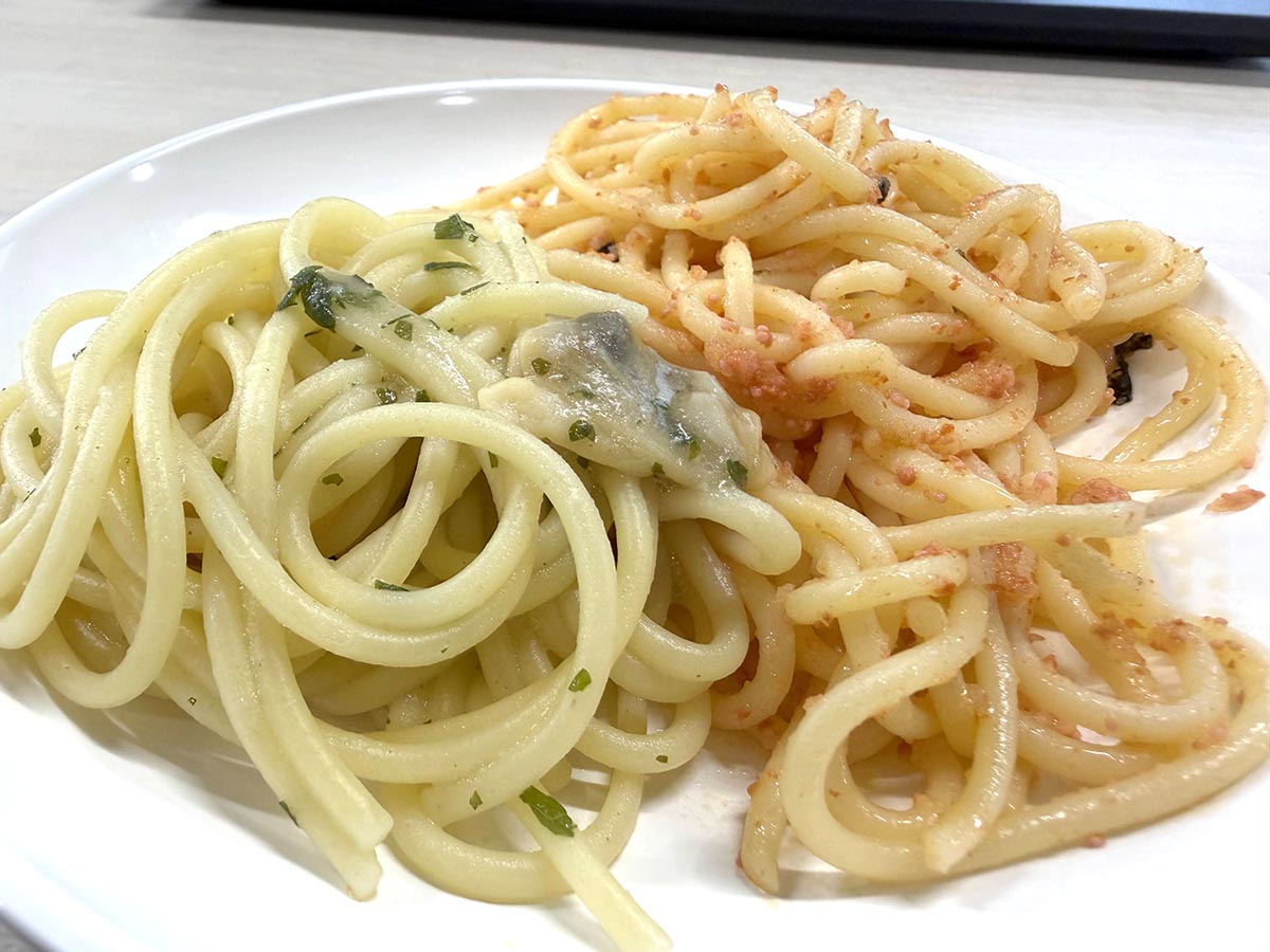 冷食あたため上手を使って調理した冷凍パスタ