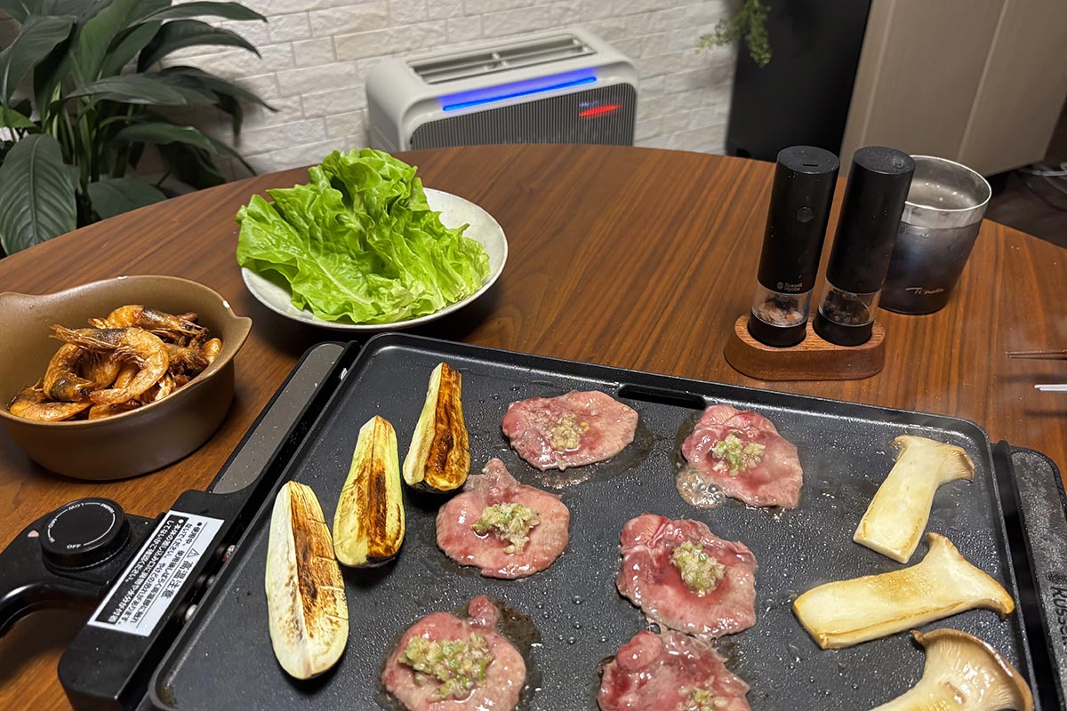 久しぶりに家族で焼肉。自動で風量が強まり、しっかり運転してくれたのがわかりました