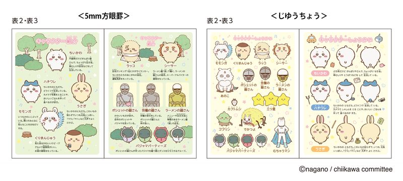 見返しページにはキャラクター紹介を掲載