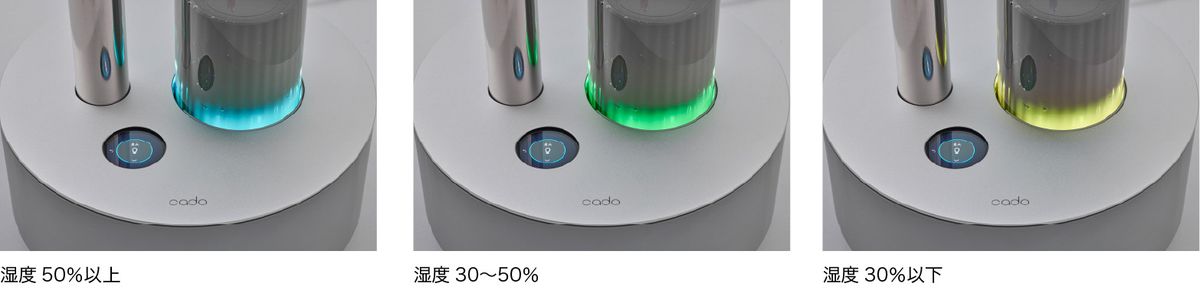 湿度に応じてLEDの色が切り替わる