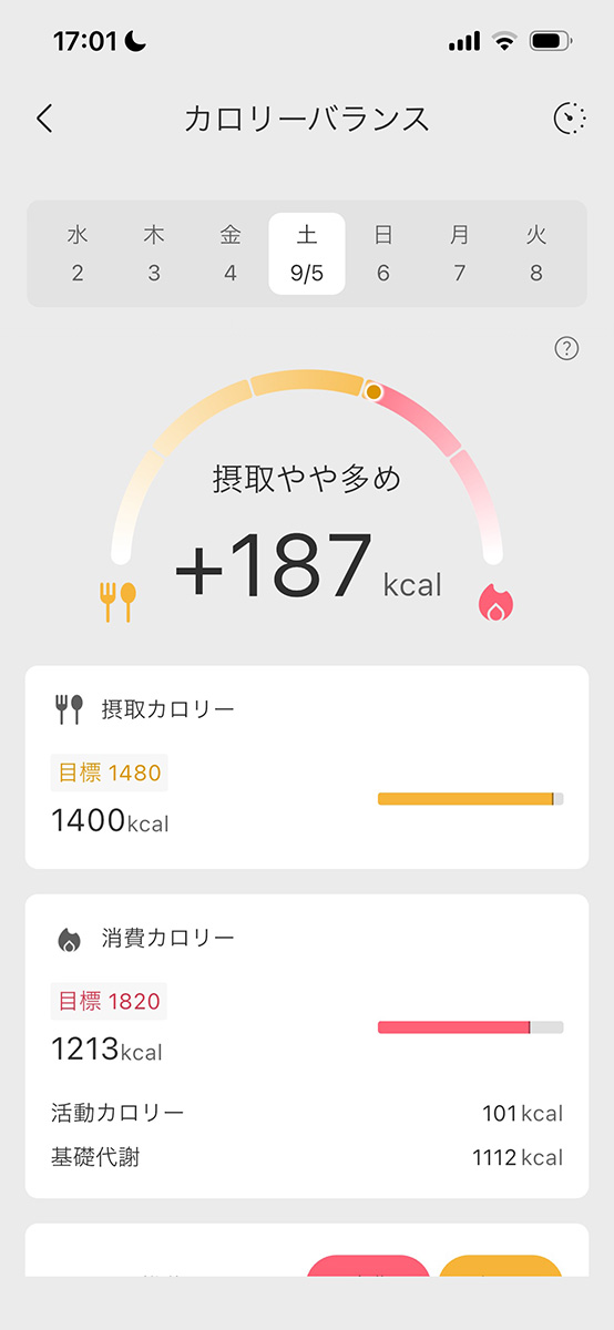 消費カロリーは1,200kcal前後の日が多かったです。痩せないわけだ