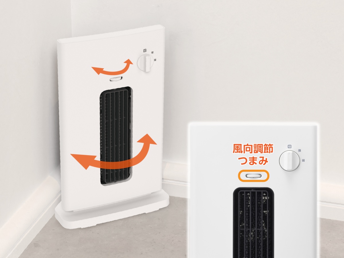 風量と風向を調節できる