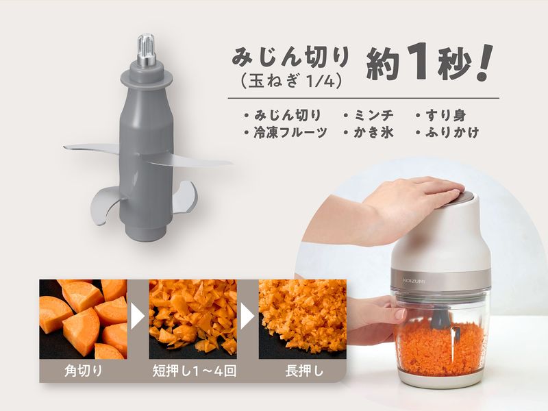 素早くみじん切りができる