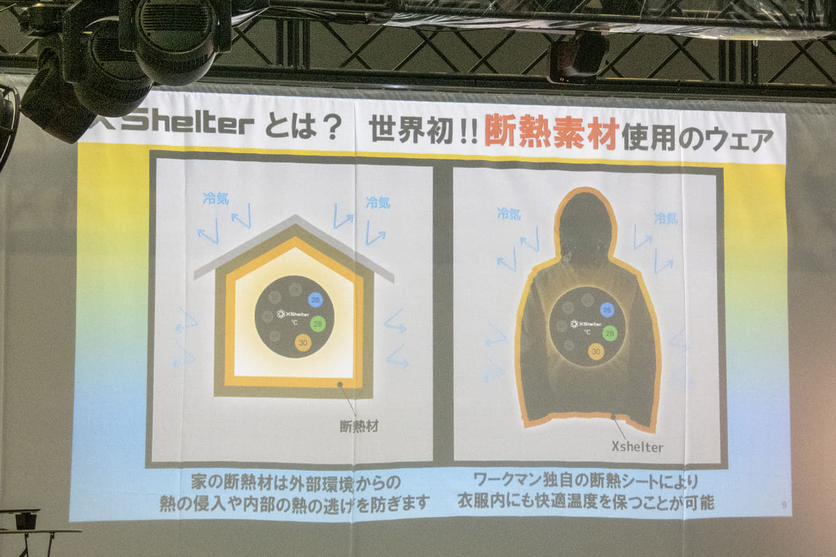 独自の断熱シートで衣服内も快適な温度に保つ