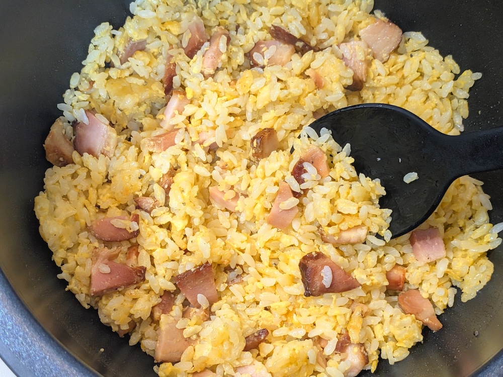 炒飯がパラパラに仕上がった