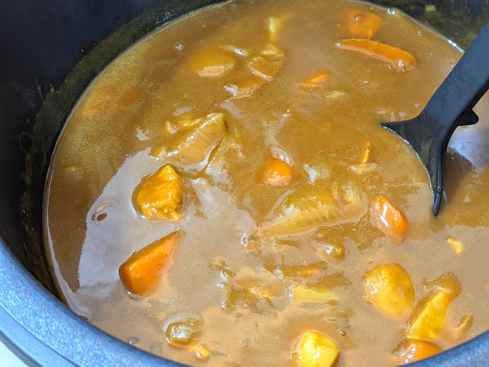 カレールーがダマになることなく、均一に混ざっていた