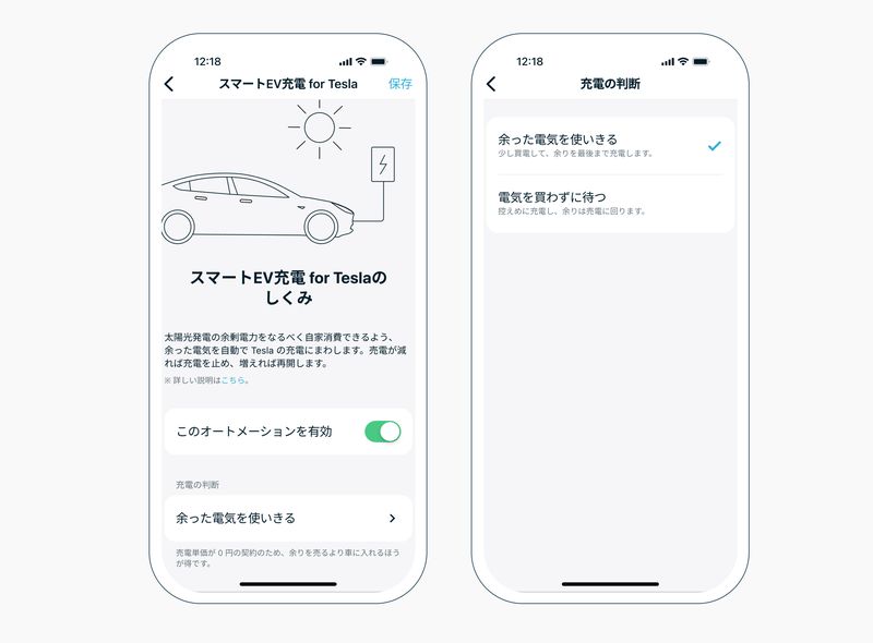 太陽光発電の余剰電力を、テスラの電気自動車の充電に活用できる