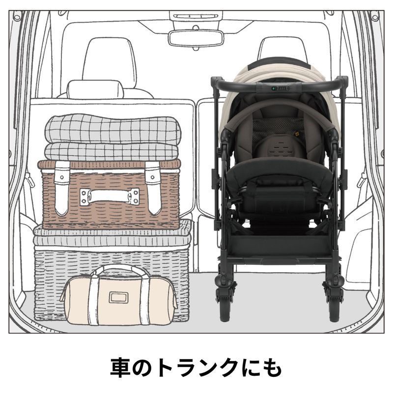 折り畳むとコンパクトになり、玄関や車のトランクにも収納しやすい