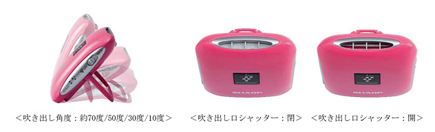 吹き出し角度は4段階に調節可能。未使用時はシャッターで送風口が閉まる