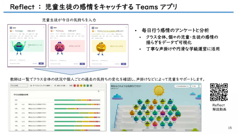児童生徒の感情をキャッチするTeamsアプリ「Reflect」