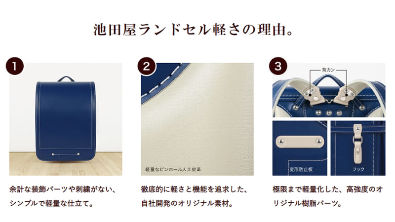 オリジナル素材や樹脂パーツで軽量化を実現（公式サイトより）