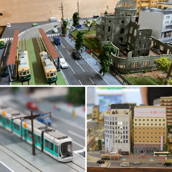 岩倉高等学校の鉄道模型部によるジオラマ展示