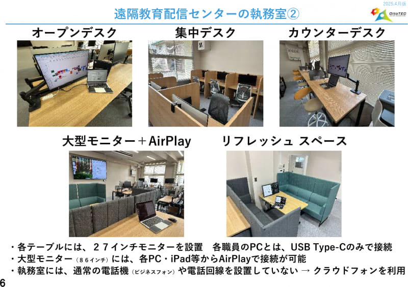 コワーキングスペース風の執務室