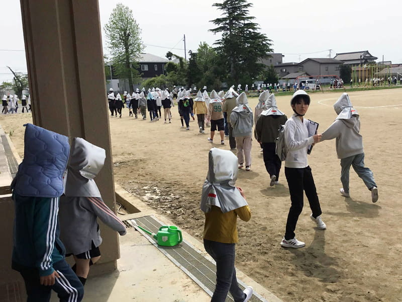 玉浦小で取り組む防災学習の様子