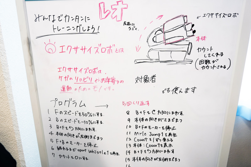 トレーニングをテーマにした「エクササイズロボ」に取り組むグループも