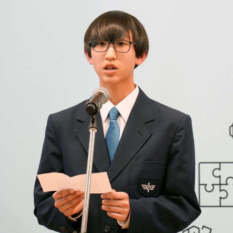 弥栄中学校生徒会長 戸来柊斗さん