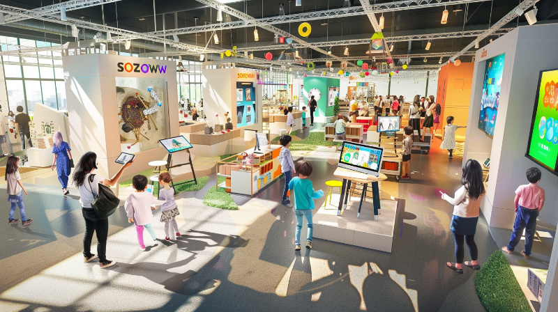 SOZOW株式会社とJR 東日本スタートアップ株式会社が、体験と学びの越境をテーマとしたデジタル体験イベントを2025年7月19日（土）から秋田駅ビル「アルス」で開催（画像はキッズパークの将来イメージ）