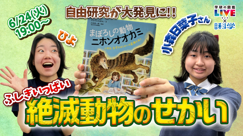 株式会社Gakkenが開催する無料YouTubeライブに、ニホンオオカミ研究者の小森日菜子さんが出演