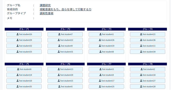 児童生徒の思考や創造性、気質といったデータから育成目的に応じた最適なグループ分けを提案