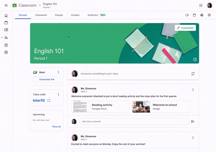 ［分析］タブの表示イメージ（英語版）