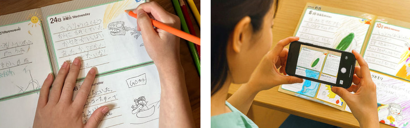 日記をスマホで撮影して、専用フォームに送信するとエントリー完了