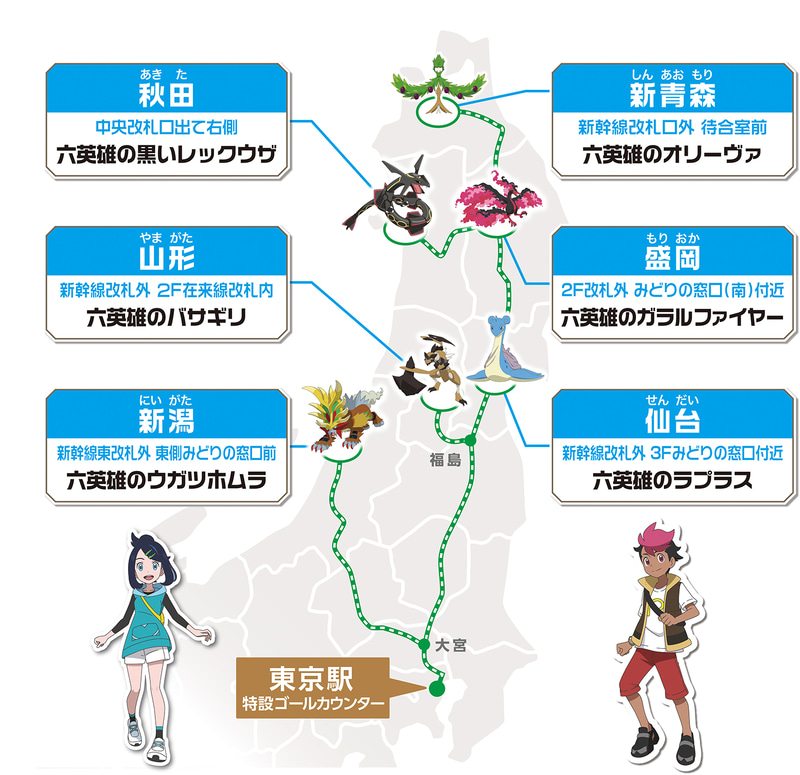 EXTRA STAGE 新幹線コースでは、新青森駅・盛岡駅・仙台駅・秋田駅・山形駅・新潟駅から「1駅」を選択