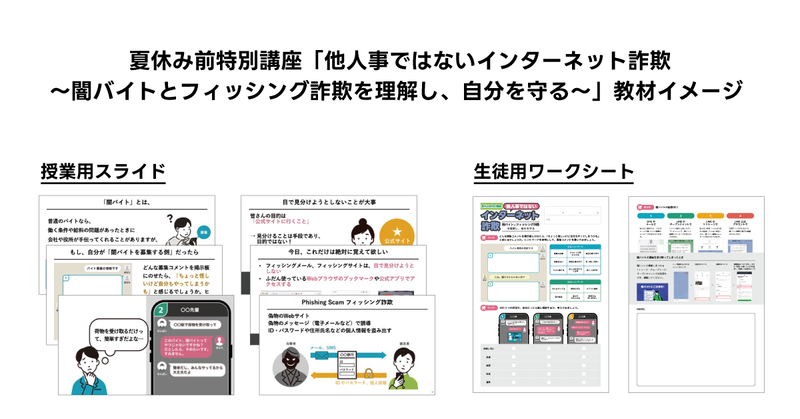 特別講座で使用した授業用スライドと生徒用ワークシート
