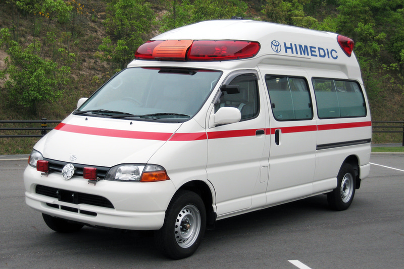 はたらくクルマとして展示される救急車