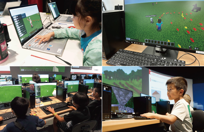各日6回、1回45分のマインクラフトプログラミング体験授業を実施