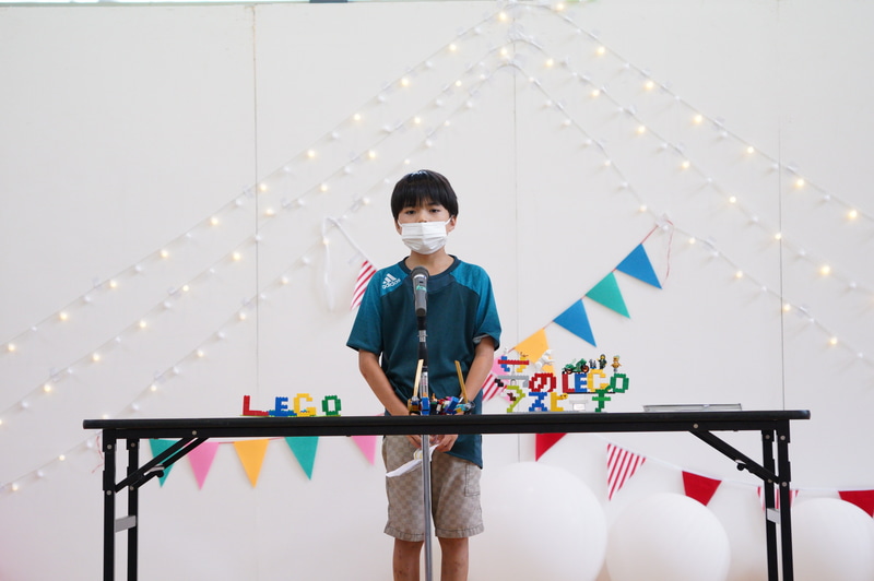 2022年9月開催の「こども万博in神戸」で「ビルダーになって等身大のロボットを作りたい」と発表した古山穂高さん（当時小学5年生）