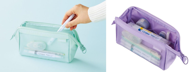 使用頻度が高い文具を見つけやすい「キャンパス スタメン文具が仕分けできるペンケース」