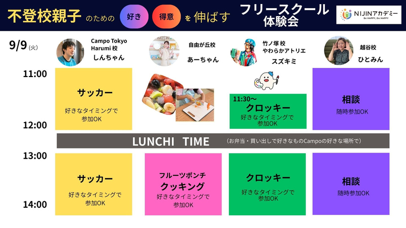 当日のタイムテーブル