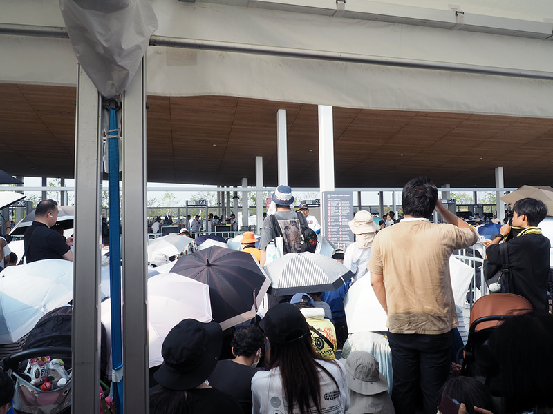 8月24日は、7時47分くらいに並び始めて8時18分の時点でここまで来られたが、今後はもっと厳しくなるだろう