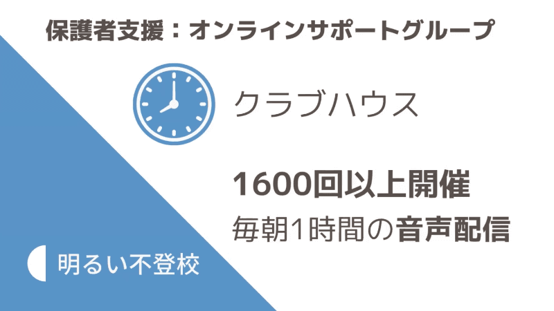 音声チャット形式で交流するSNS「Clubhouse」を通して、保護者を支援。毎朝1時間、音声を配信している