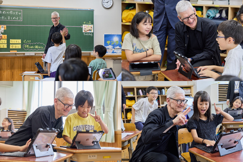 クックCEO、京都市立御所東小学校を視察