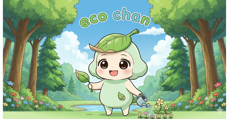 Geminiで生成。「エコちゃん」のプロンプトは下記を参照