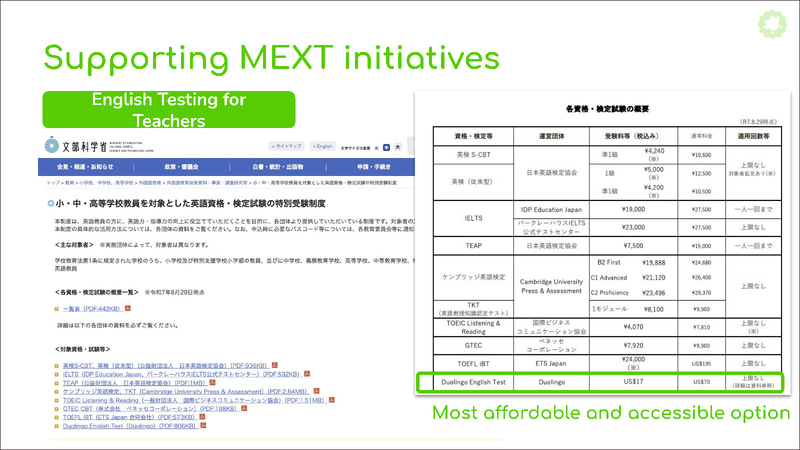 文部科学省が「英語力評価活用事業」にDETを採用。小中高等学校教員の受験料を支援