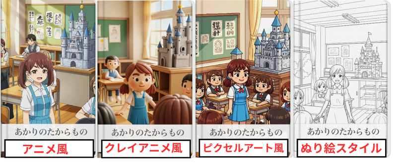 絵のタッチの変更もできる