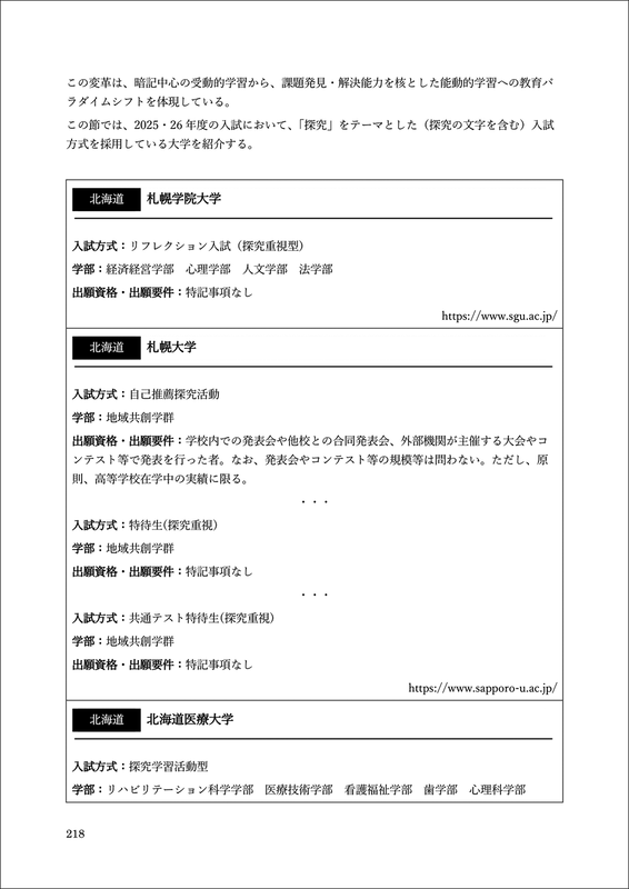 2025年度と2026年度の入試で探究をテーマとした入試方式を採用している大学を紹介